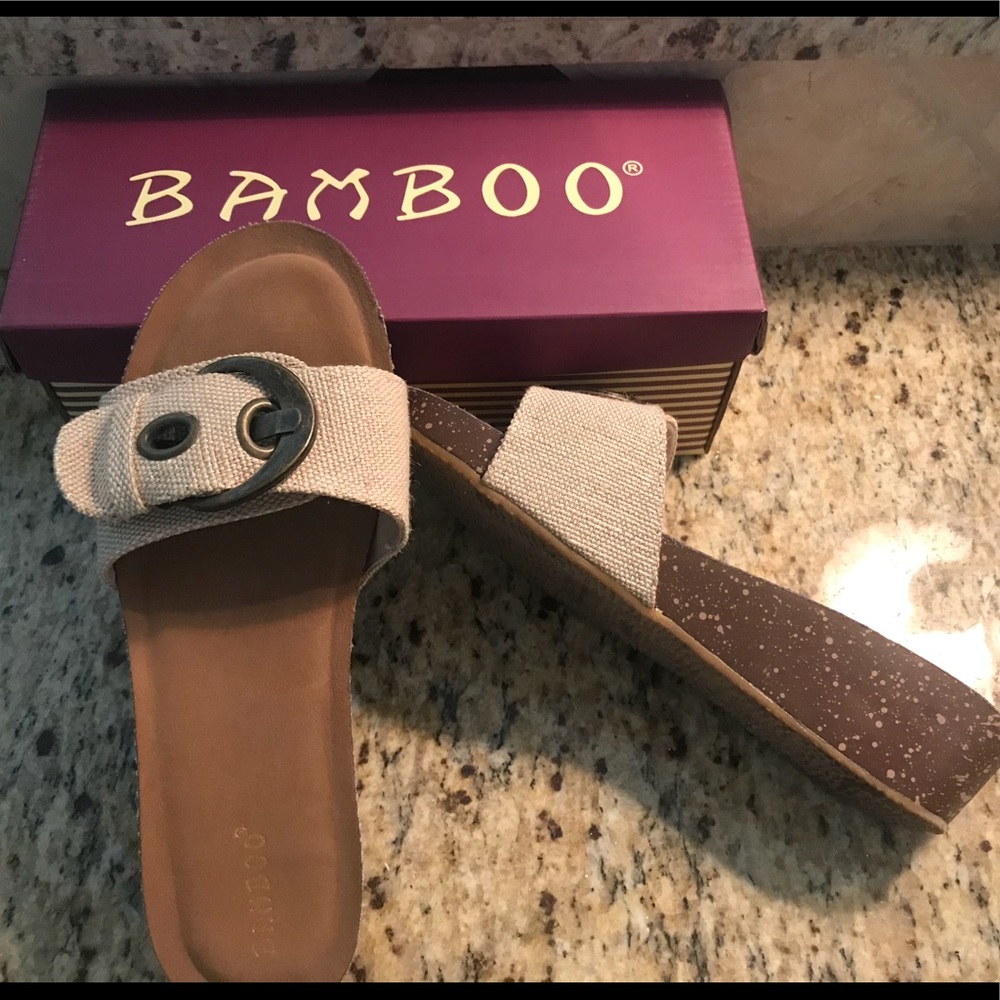 Wedge Backless Sandals by Bamboo